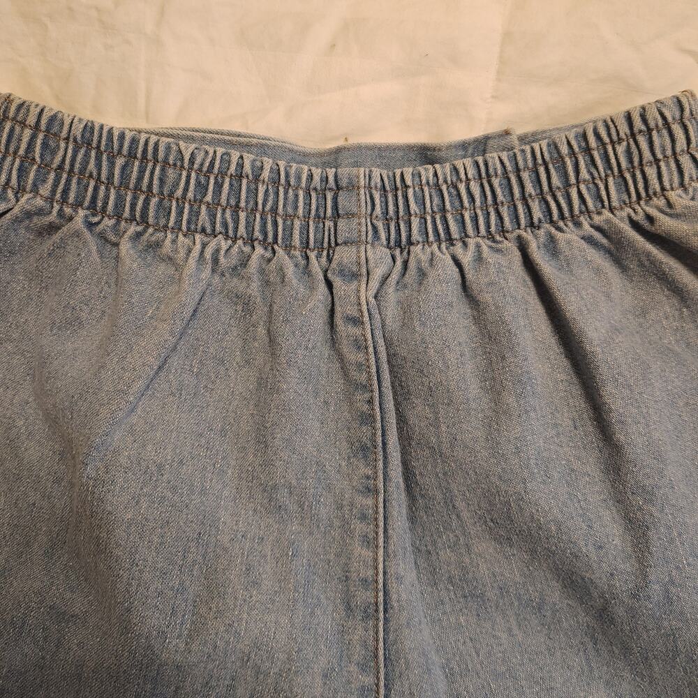 Lands' End Denim Skort girls sz 14 Light Wash Wrap Front Nautical Shorts Skirt - Picture 10 of 13